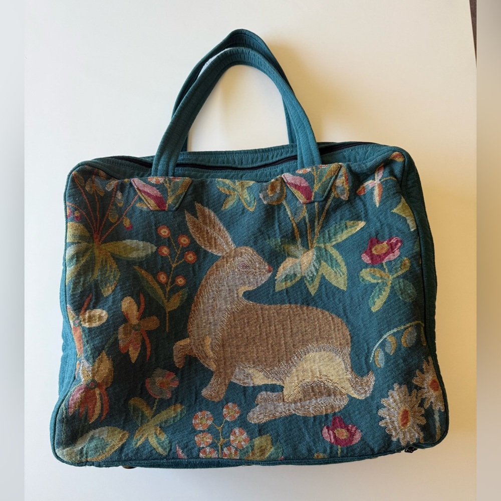 Luxury Bespoke Bernadette Rabbit Tapestry Lined Travel Garment Bag, like new